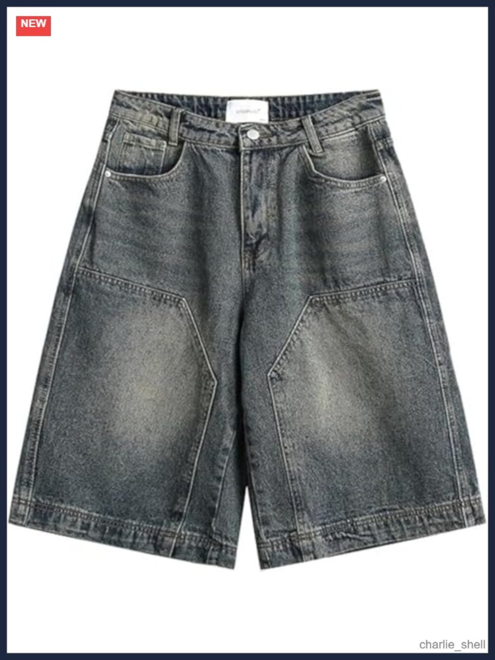 Baggy Y2K Denim Bermuda Shorts, Acid Wash Streetwear Jorts, Summer Casual